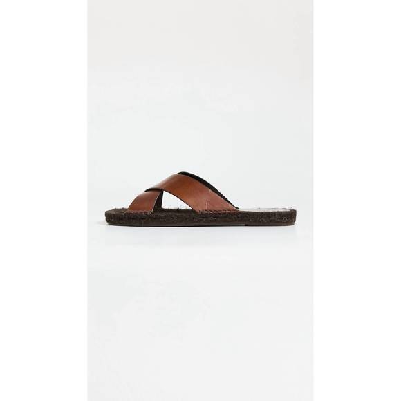 NEW CASTANER men\'s kevin leather slip on sandal in marron chocolate main image 4